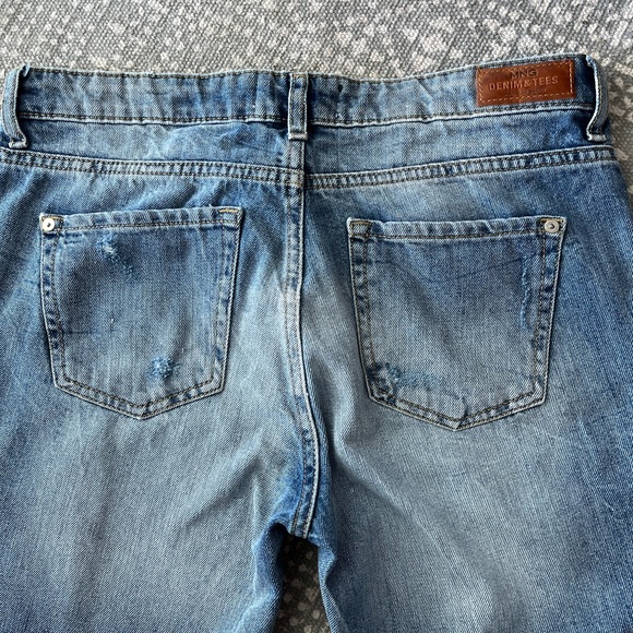 Mango Premium Patchwork Denim Nancy Relaxed Cropped Distressed Jeans Rivets 4 - Picture 4 of 14